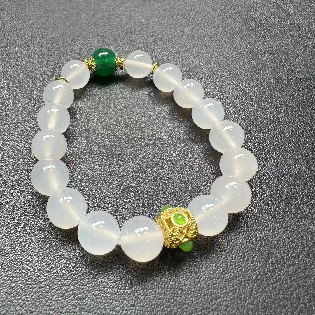 终点站珠宝店2号店-玛瑙白手串-CX52-新人福利多样性发货