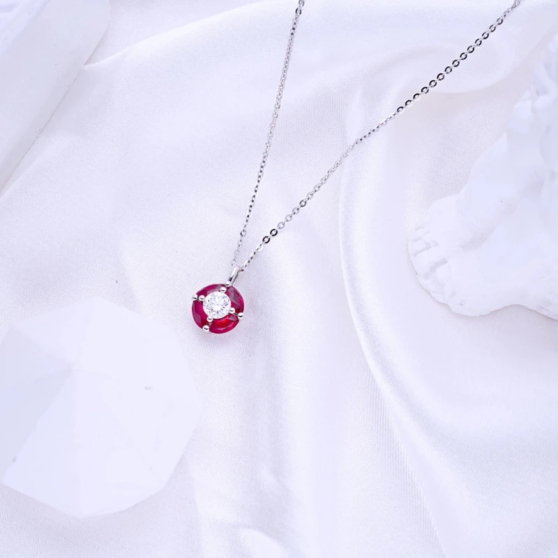 红宝石钻石吊坠-d0.28ct-整体11.9*8*5