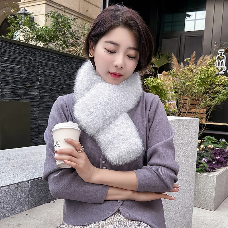 双面毛 狐狸毛皮草围巾 女士秋冬新款内里真毛气质围脖保暖