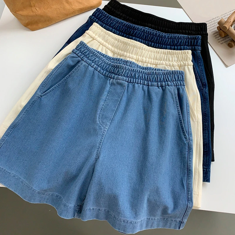 2024夏新款大码女装宽松显瘦阔腿牛仔短裤胖妹妹弹力休闲百搭热裤