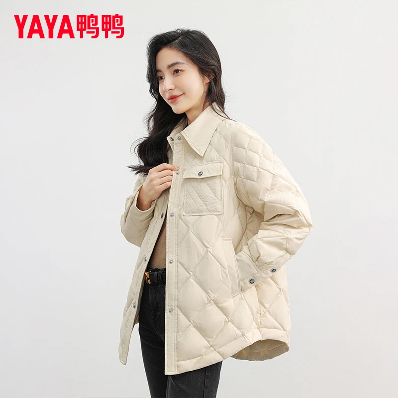 YAYA/鸭鸭大促新款羽绒服女休闲百搭韩版轻薄时尚外套YE3B001736A