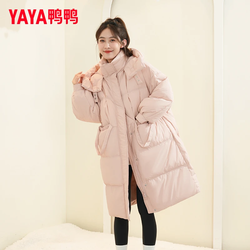 YAYA/鸭鸭休闲气质中长款羽绒服女保暖冬季外套显瘦YE3B613085H