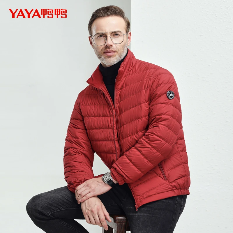 YAYA/鸭鸭羽绒服男款短款立领秋冬季新款休闲轻薄外套DYP87A0010