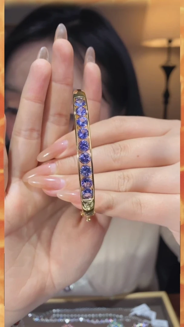 【闪购商品】坦桑石手镯银S925镶嵌@@P6203