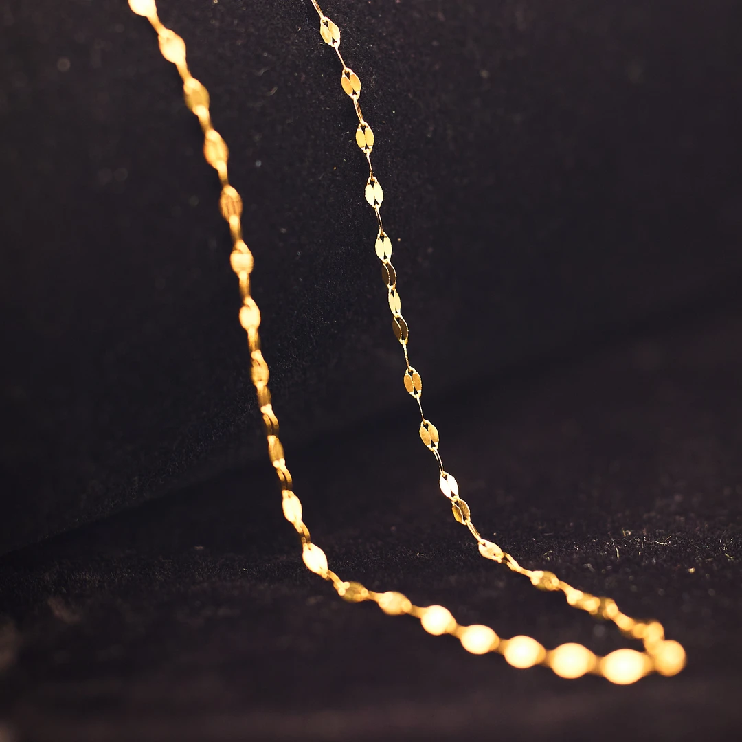 （素金）18K金唇唇项链（45cm）（加粗版）P1001