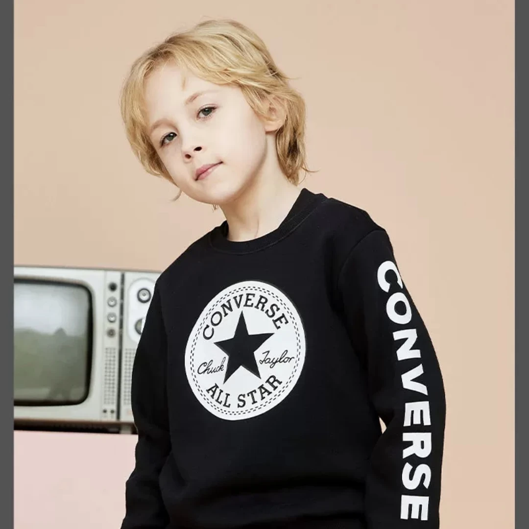 Converse/匡威卫衣童装小童卫衣春秋装亲子装卫衣T恤8666-A177