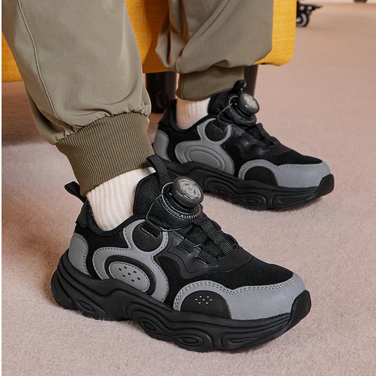 ROOKIE儿童运动鞋童鞋黑灰经典休闲老爹鞋RK24Q3026男