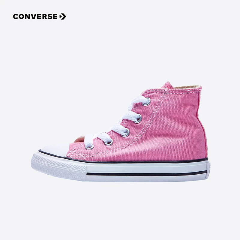 CONVERSE匡威经典款高帮女童粉色帆布鞋3J234C