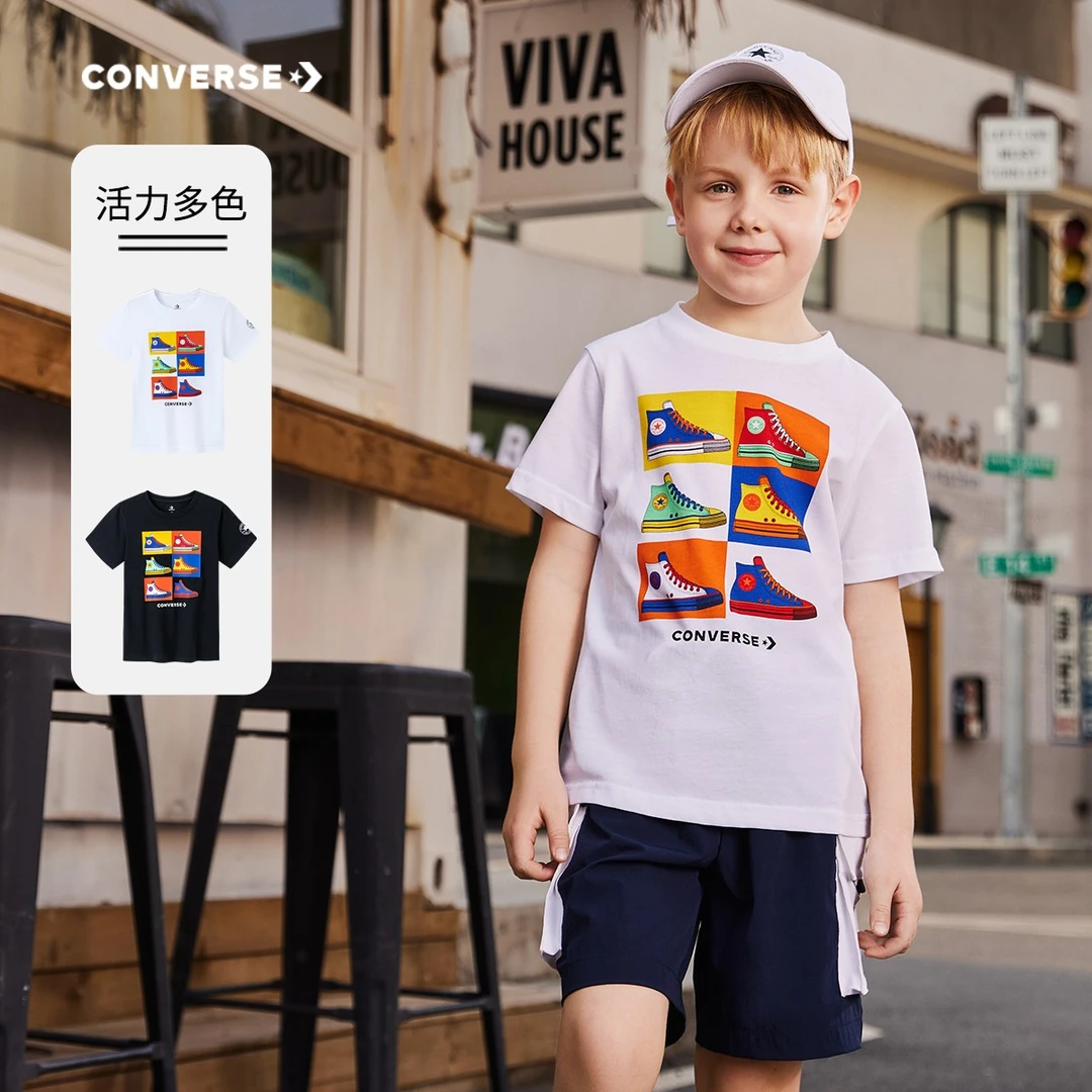 【匡威儿童】儿童夏季时尚休闲活力透气舒适圆领宽松短袖T恤D937