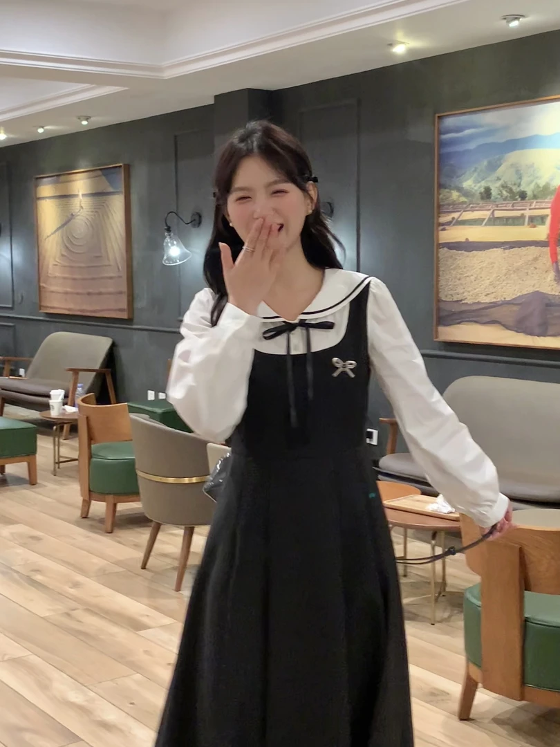 瞌睡兔定制【清苍-魔法学院】少女海军领假两件连衣裙DDJLLZN241005