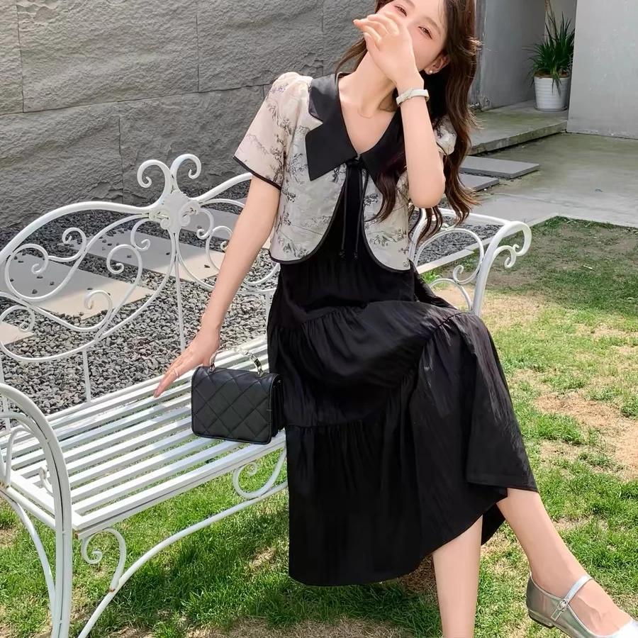 [ W i F i ]248922夏新款新中式流苏小香风上衣吊带连衣裙