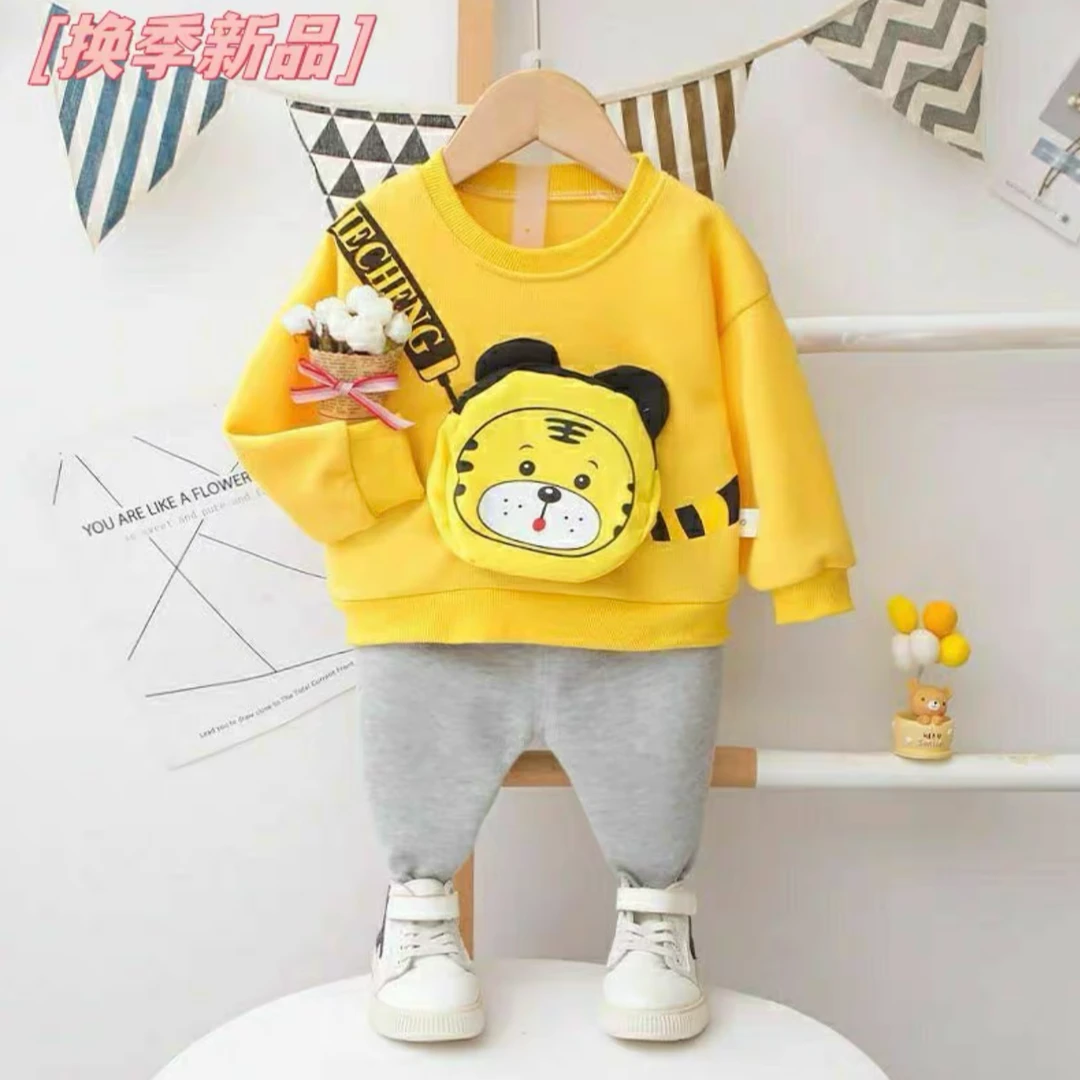 新款小童洋气帅气春秋儿童男童套装女童卫衣韩版童装衣服两件套