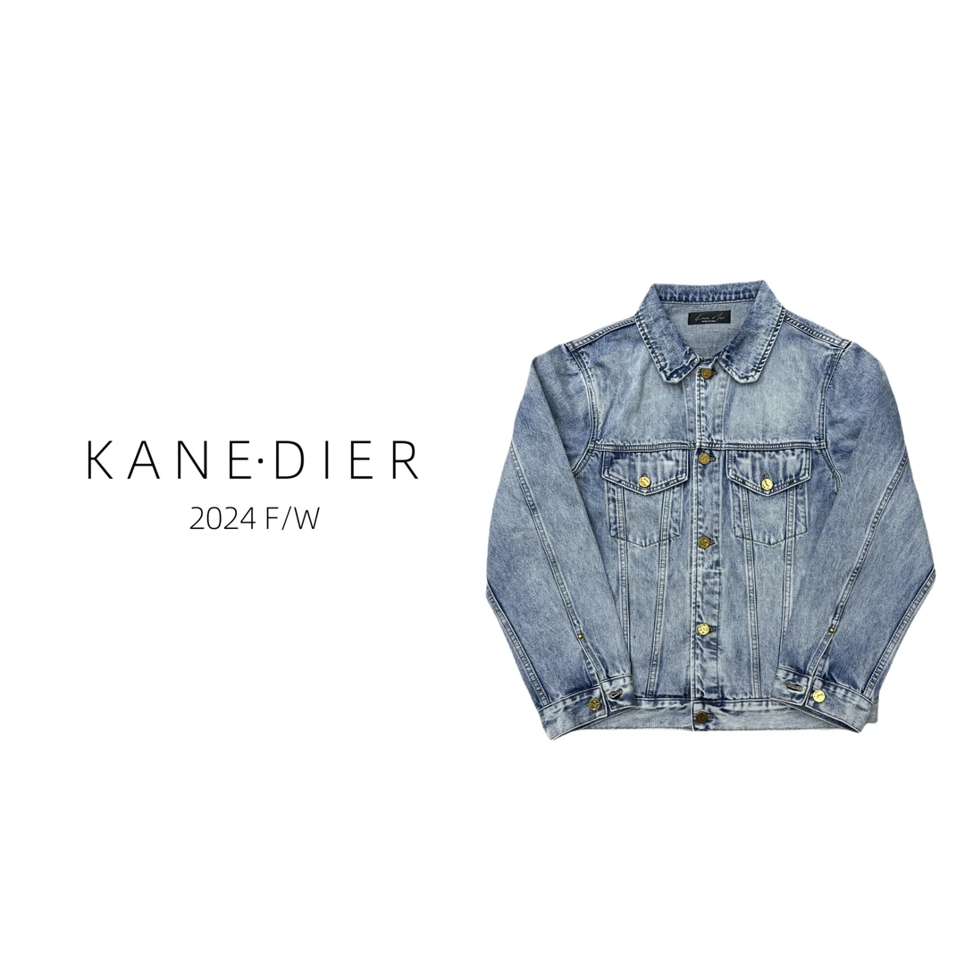 KANE DIER 24F/W 水洗蓝色修身牛仔衣 版型很好时尚复古