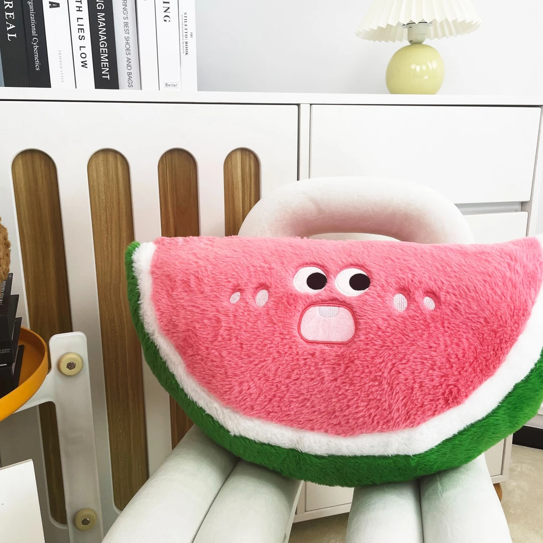 【一个装】可爱卡通西瓜抱枕毛绒玩具抱枕超软腰靠靠垫