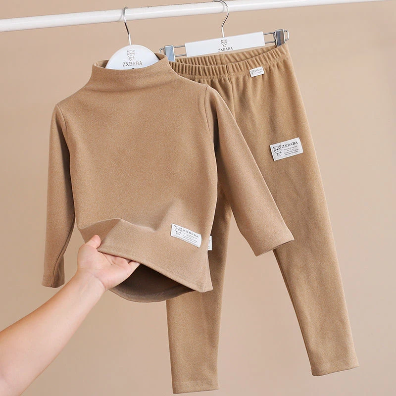 儿童高领保暖内衣套装秋冬款男女童加厚秋衣裤中大童套服