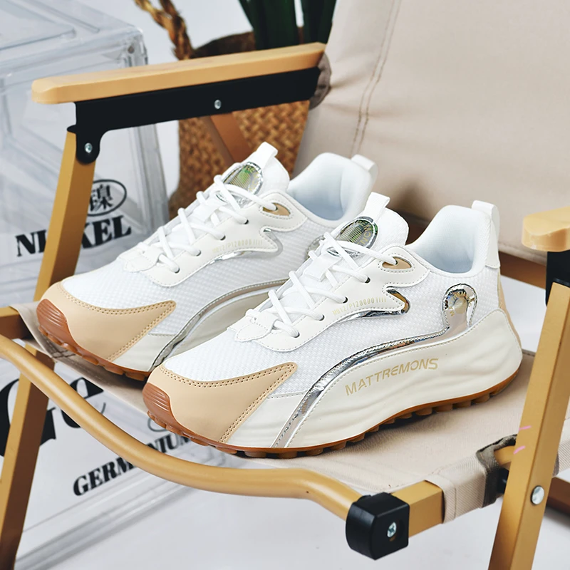 经典轻奢个性百搭厚底秋季休闲运动鞋男女时尚透气情侣跑步鞋网面