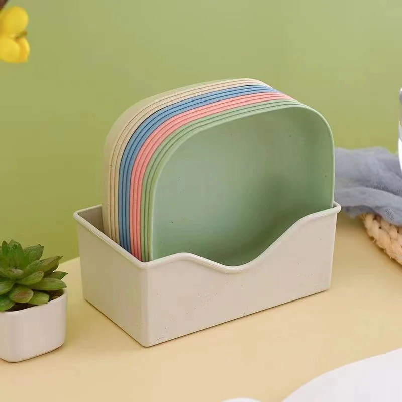 【10个装+送底座】吐骨碟餐桌家用骨头碟水果盘塑料桌面垃圾盘