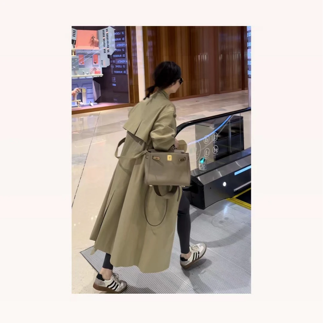 【雪儿姐姐】早秋新款高级感女装风衣外套长款显瘦百搭宽松休闲外套