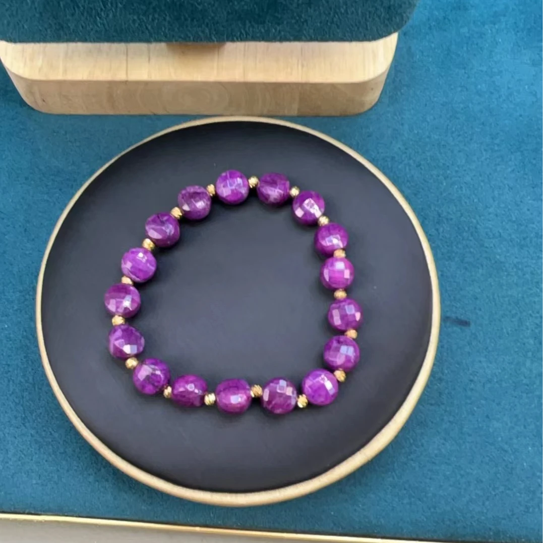 【阳阳推荐手链】 皇家紫 刻面扁圆手串 S147