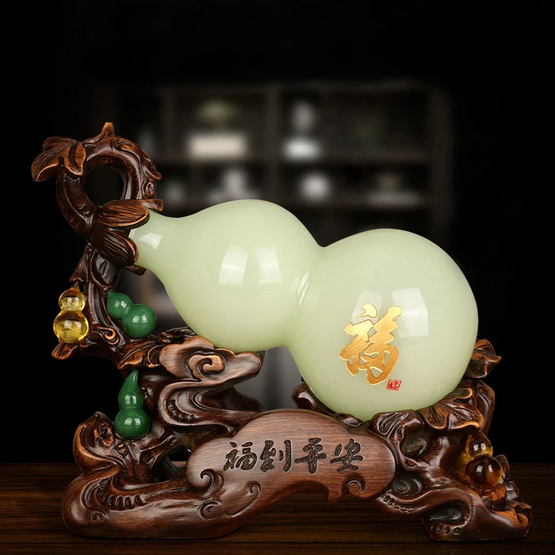 福到平安琉璃玉葫芦摆件工艺品家居客厅玄关电视柜公司办公室装饰
