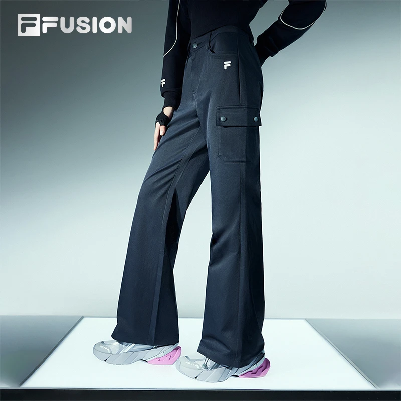 Fila/斐乐【潮牌梭织】秋冬时尚潮流牛仔工装喇叭裤女子T11W411803F