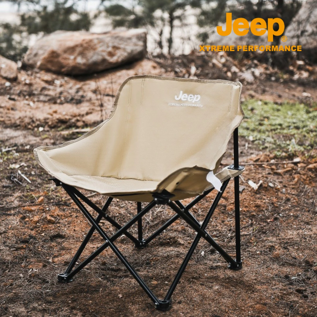 双层Jeep月亮椅户外折叠凳经典款便携钓鱼写生靠背椅露营休闲椅子