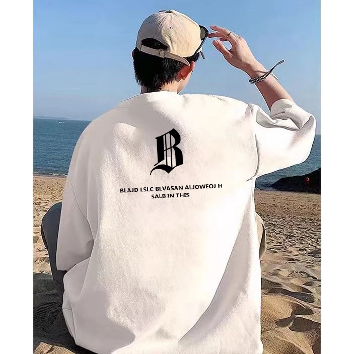 纯棉短袖T恤男女夏季宽松百搭ins潮牌印花设计感情侣半袖上衣新款
