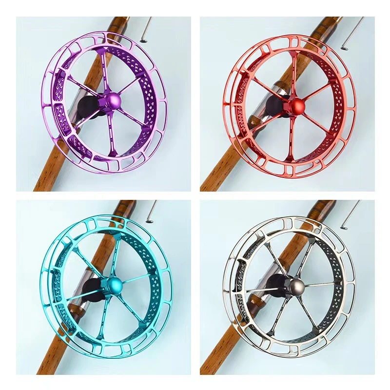 (新款平槽盘车合金轮)一体成型超轻超顺滑溪流冲钓盘车轮直径12cm