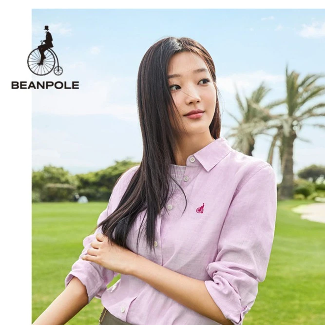BEANPOLE【100%亚麻】滨波23春秋新女士纯色基础长袖衬衫BF3364UE1