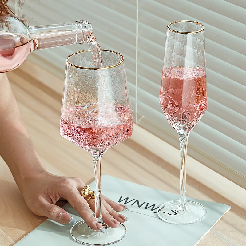 高端红酒杯套装ins高级感香槟杯玻璃水晶杯透明醒酒器酒具套装