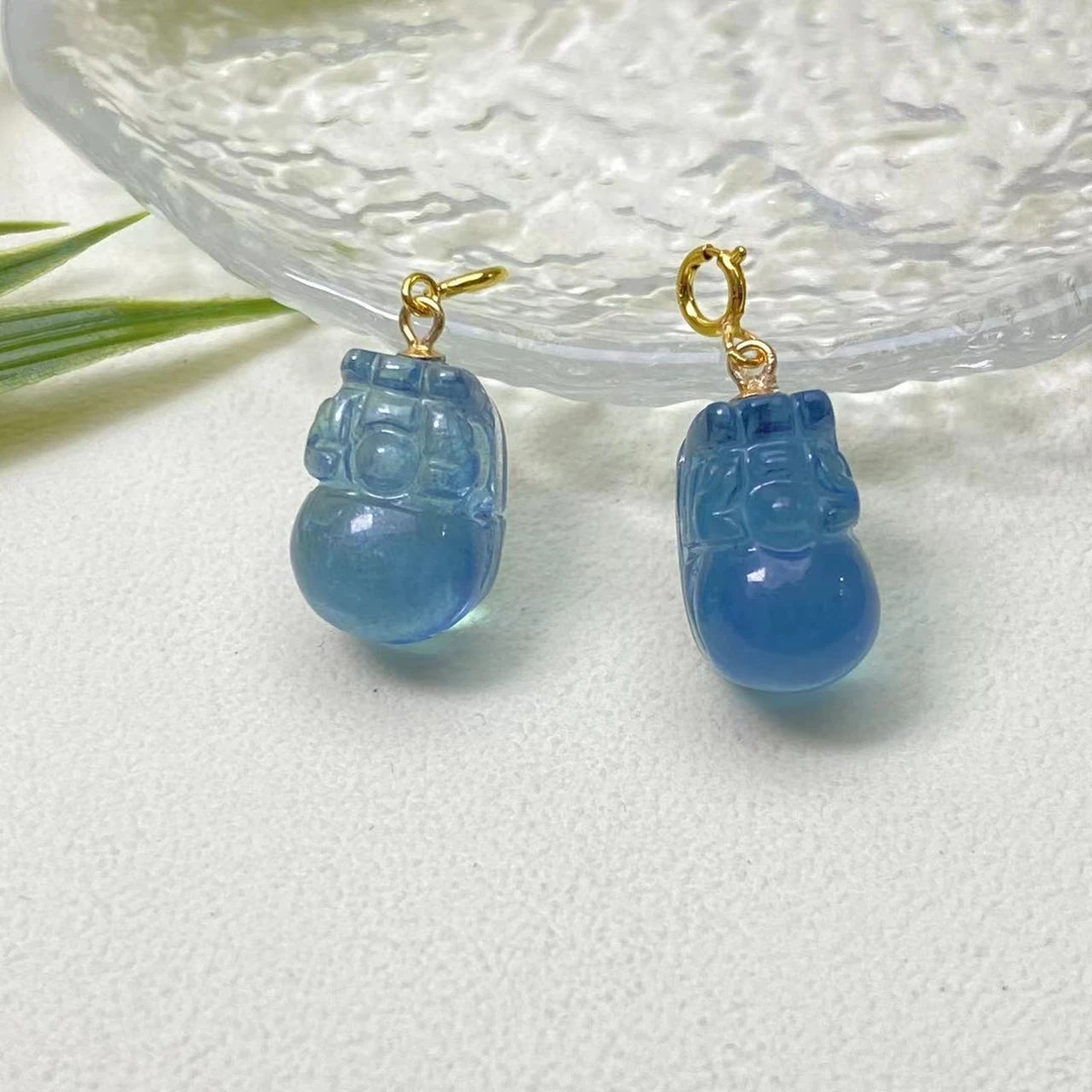 海蓝宝石（处理）【铭记珠宝】海蓝宝貔貅吊坠13-DM47L14【多样性发一】