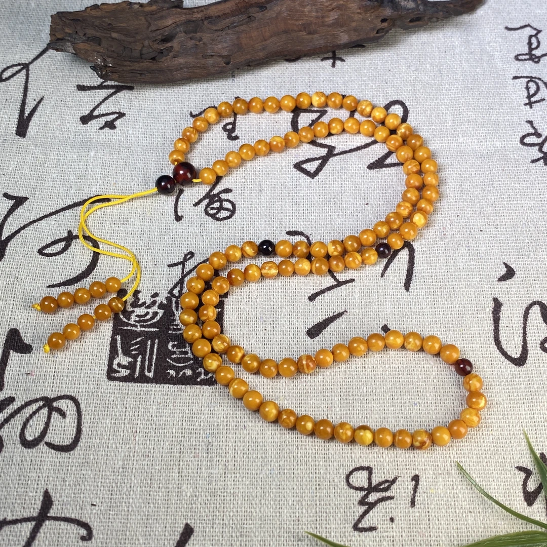 【铭记珠宝】蜜蜡圆珠项链6-DM03H44【多样性发一件】约4.5mm+