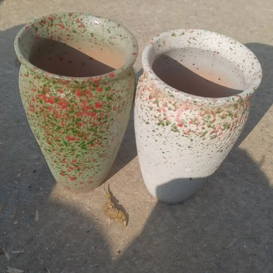 红陶14/25瑕疵两个盆