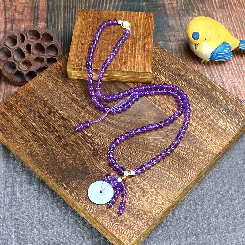 【缅玉世珍】紫晶项链【3806MM】