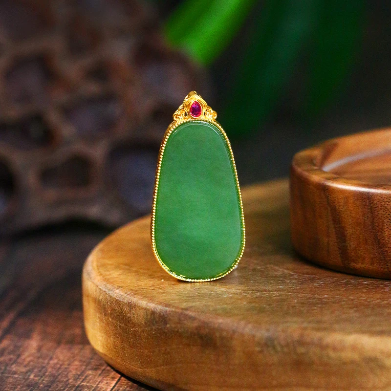 【缅玉世珍】和田玉吊坠无事牌【8010X】