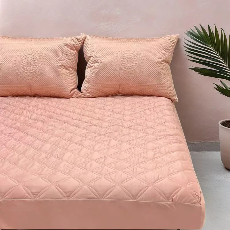 POCKET PIG/布袋猪万金油打底床笠100s纯棉夹棉绗缝床垫保护套