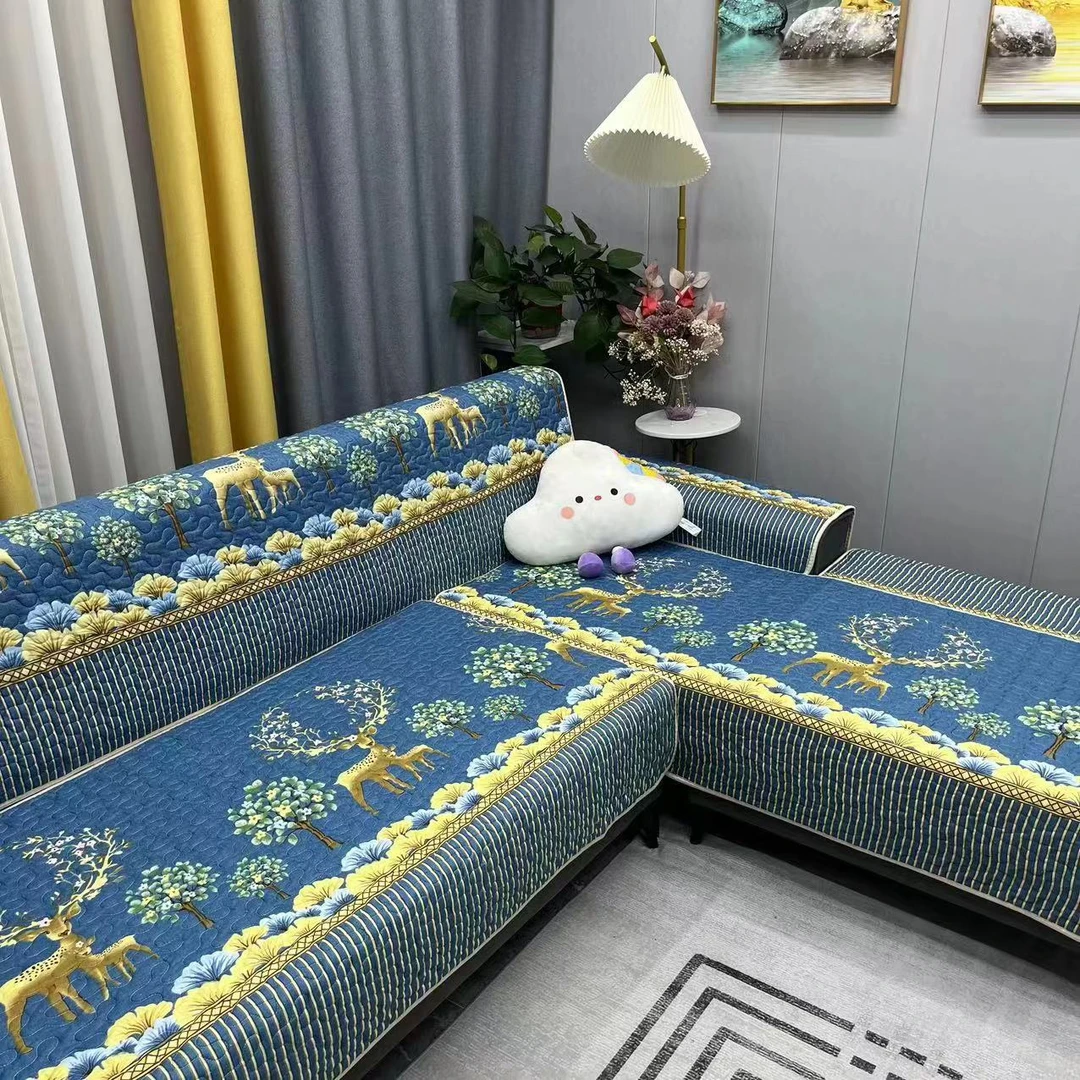 （单品）靠背一张加大沙发套四季通用印花简约防滑轻奢沙发垫盖布