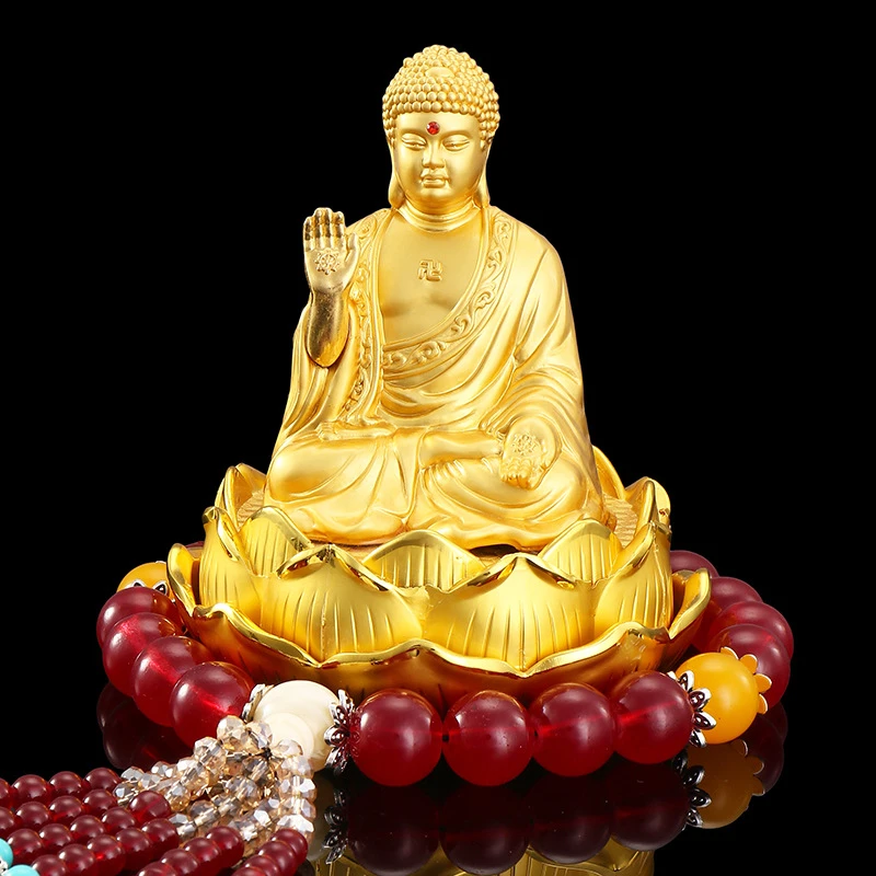 车载摆件阿弥陀佛全合金弥勒佛大日如来佛车内中控台饰品香水座