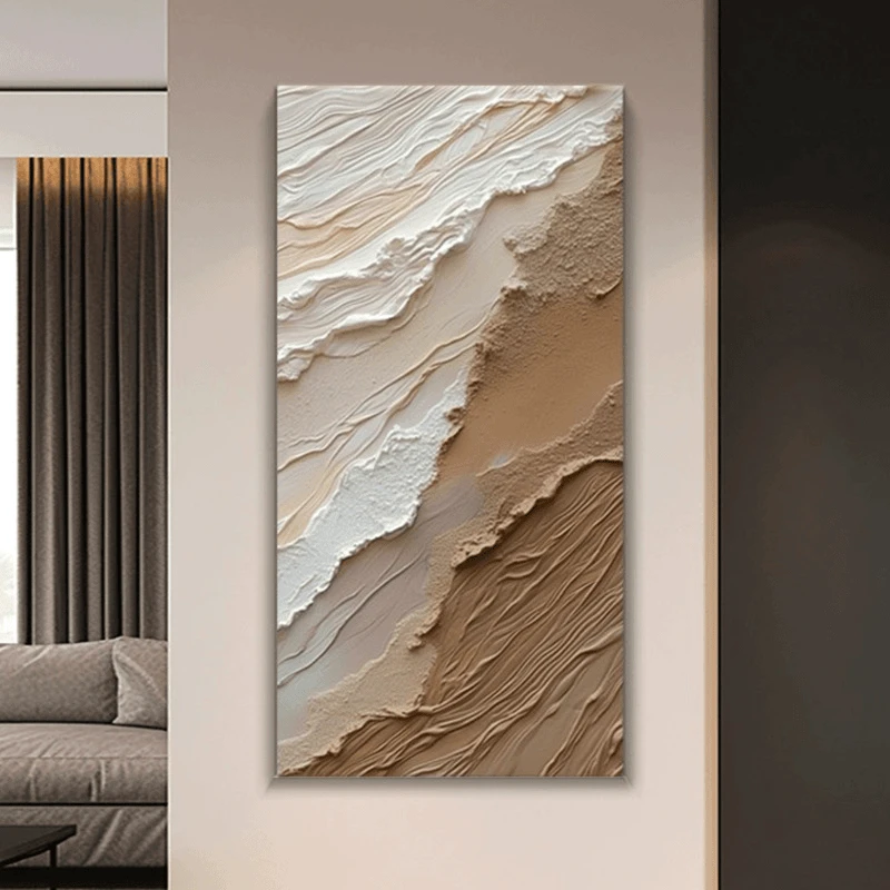 侘寂风玄关装饰画高级感入户走廊过道竖款壁画高级感现代简约挂画