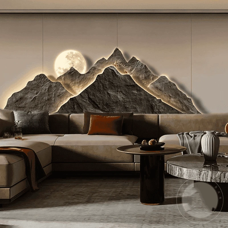 背有靠山新中式客厅背景墙挂画现代高档简约大气沙发背景墙装饰画