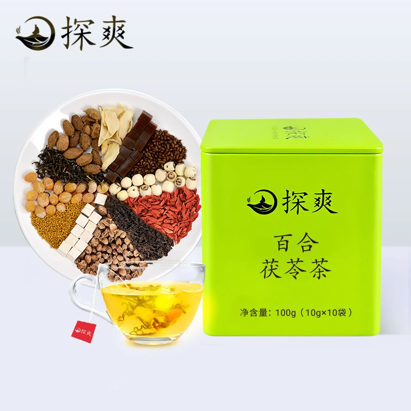 探爽百合茯苓茶草本植物茶本草古方神农百解茶汉方百草复合代用茶