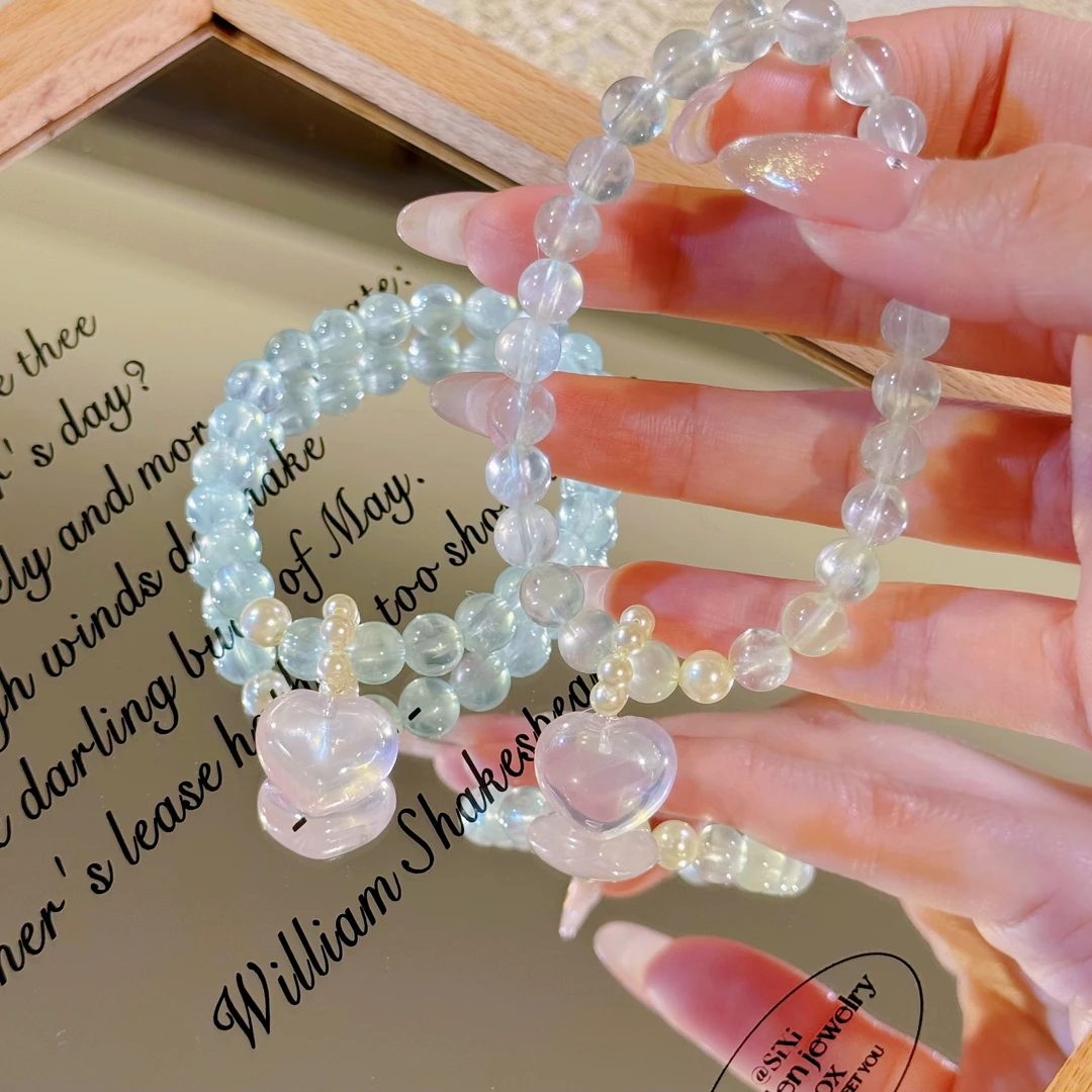 A83《酸甜青提》 爱心葡萄石手串