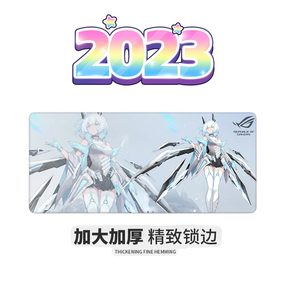 禁欲系天选姬超大鼠标垫电竞游戏2次元办公防滑键盘垫电脑桌垫