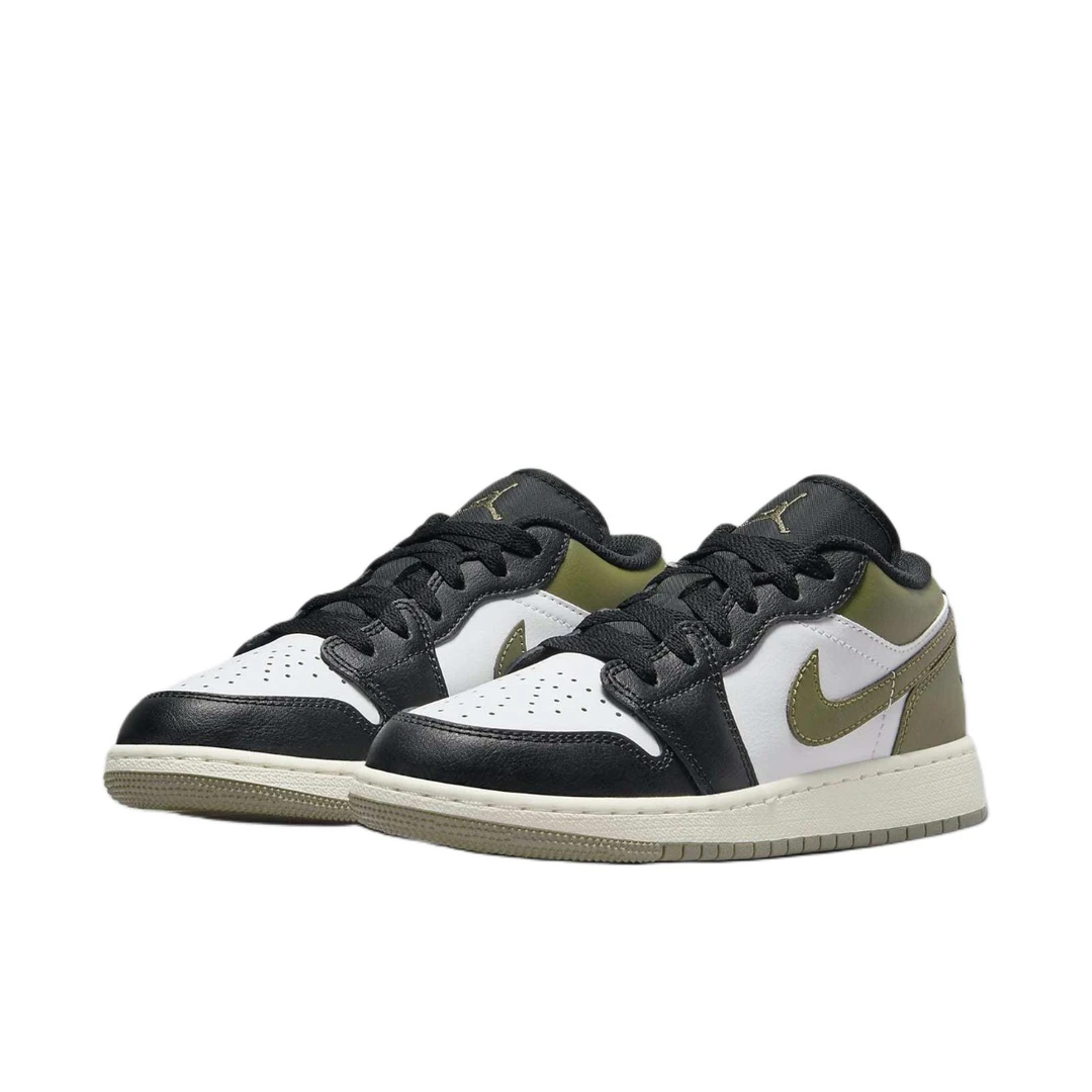 NIKE/耐克【勒泰KL】黑白绿AJ1LowGS低帮板鞋 553560092