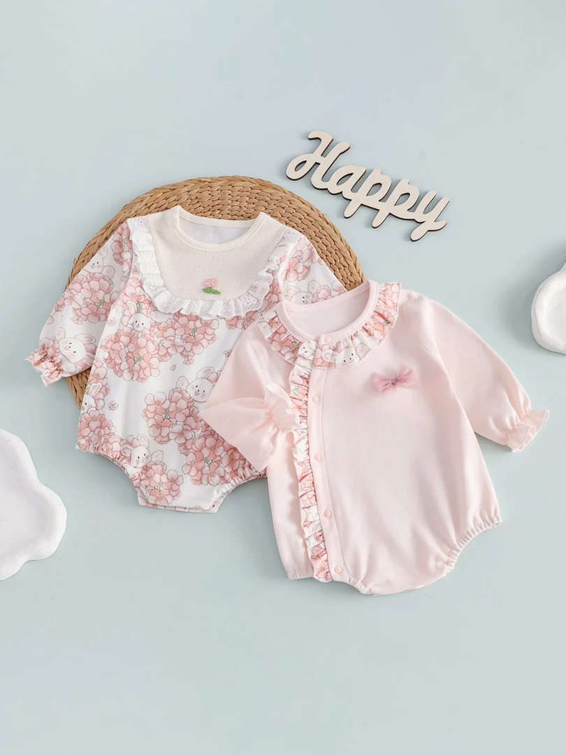 新生儿纯棉A类包屁衣男女宝宝舒适夏日纯棉哈衣童装睡衣爬服长袖