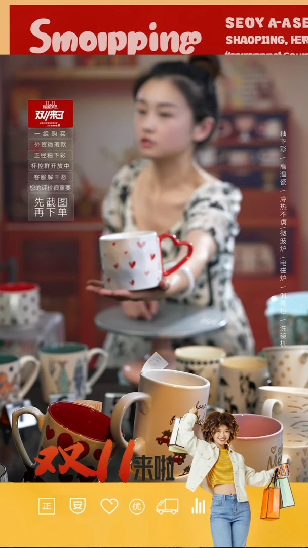 【闪购商品】杯陶多多微瑕慎拍|红爱心单杯