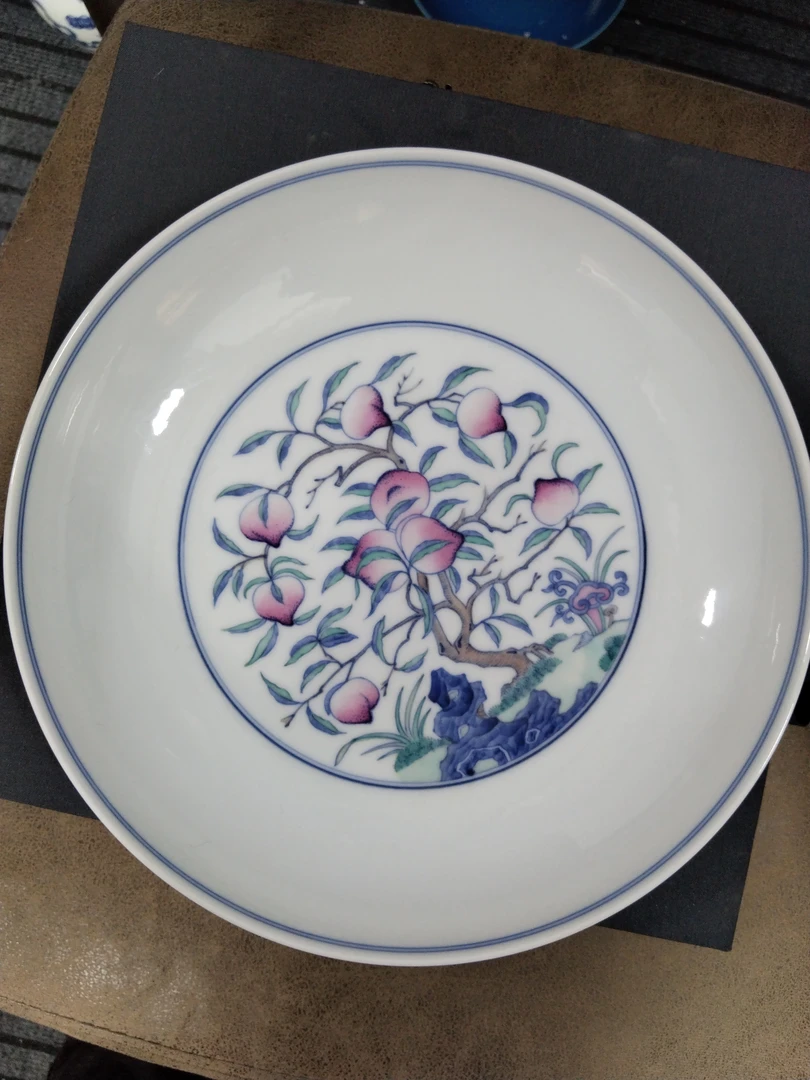 斗彩仙桃鹤寿赏盘