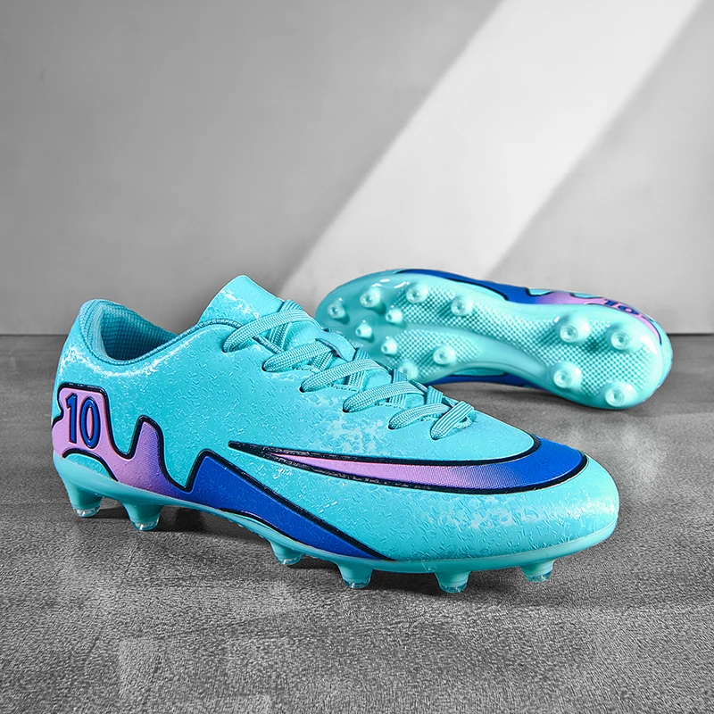 新款C罗刺客足球鞋男学生tf碎钉儿童成人长钉专业草地防滑训练鞋