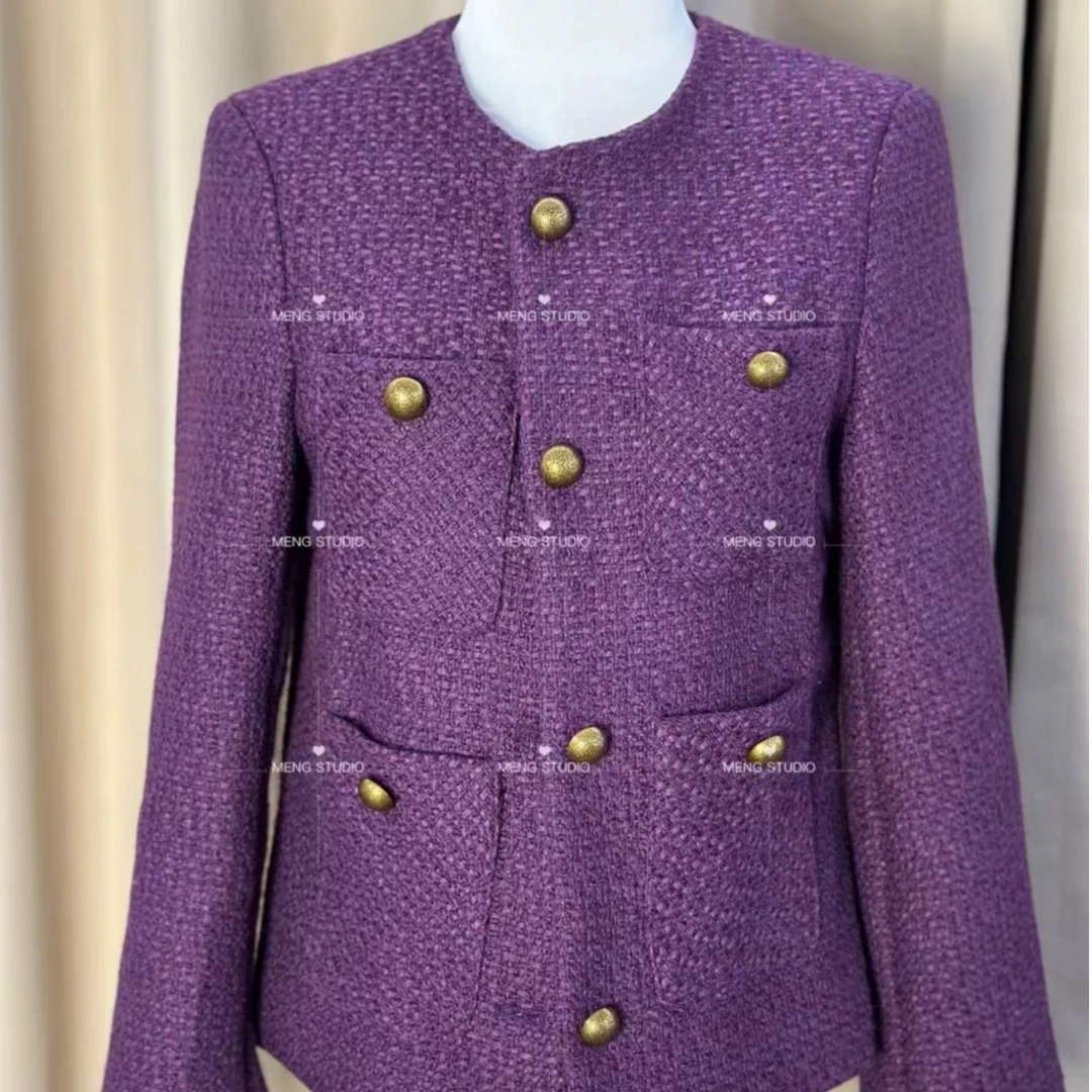 MM暗夜紫高定小香外套