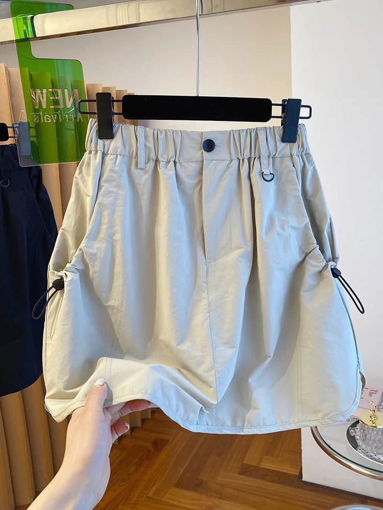 NUMEN BUTTON/灵扣韩版工装短裙女夏季新款高腰显瘦半身裙运动裙